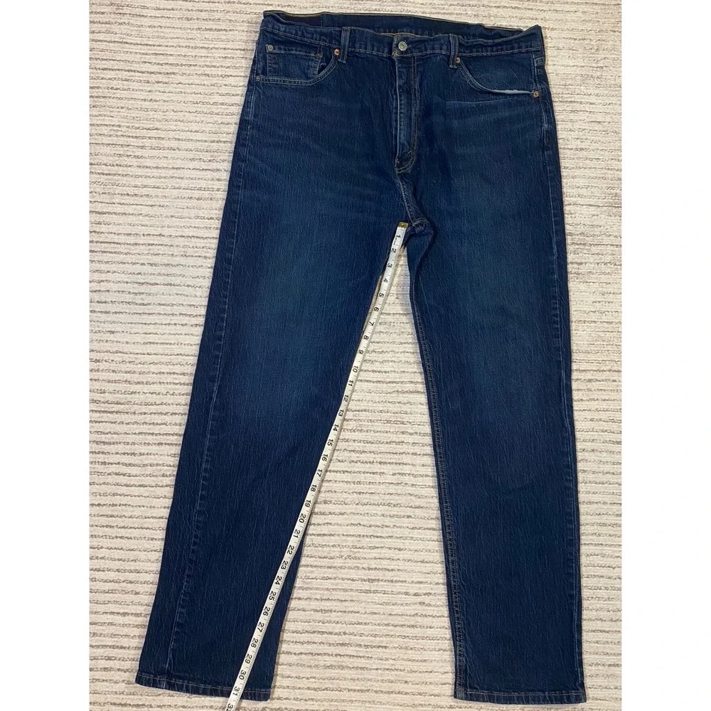 Levis 505 Regular Fit Jeans Mens 40x32 Dark Wash Blue Denim Made in Mexico